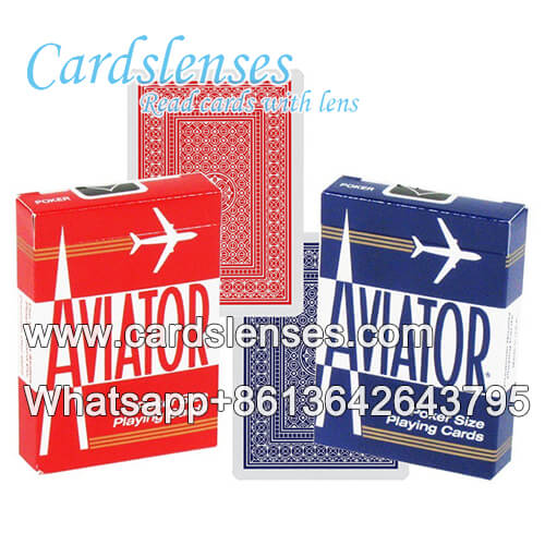 aviator blue playing cards with barcodes on the edges
