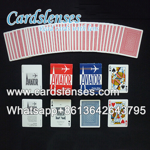 aviator red playing cards with barcodes on the edges
