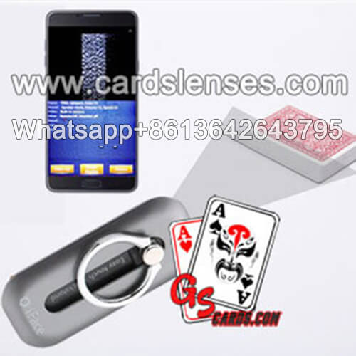 Escáner de tarjeta de trucos de póquer con soporte para anillo de dedo para teléfono celular