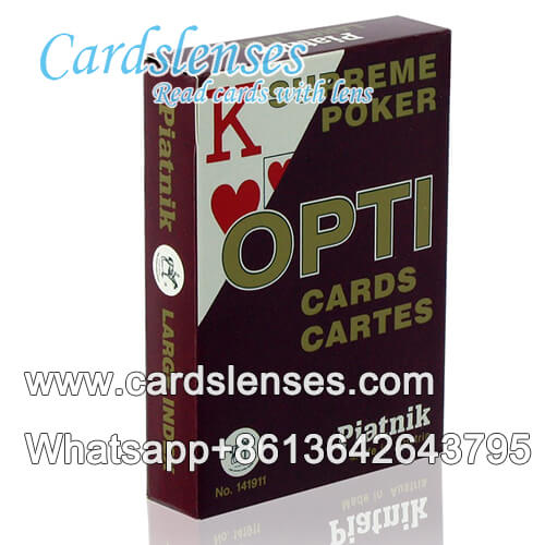 Marcas de tinta invisibles en Piatnik OPTI cartas de póker roja