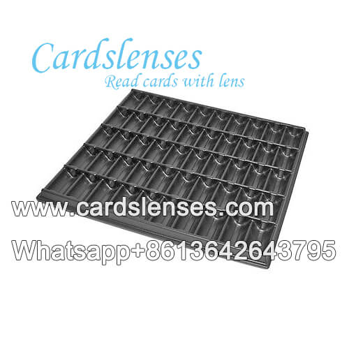 square chip tray with double lens for play cards tricks