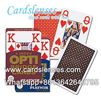 Unsichtbare Tinte Markierungen auf Piatnik OPTI rot Pokerkarten